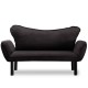 2-Seat Sofa-Bed Chatto - Black Black Atelier del Sofa 2-Seat Sofa-Bed Chatto - Black Black