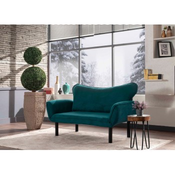 2-Seat Sofa-Bed Chatto - Petrol Blue Petrol Blue