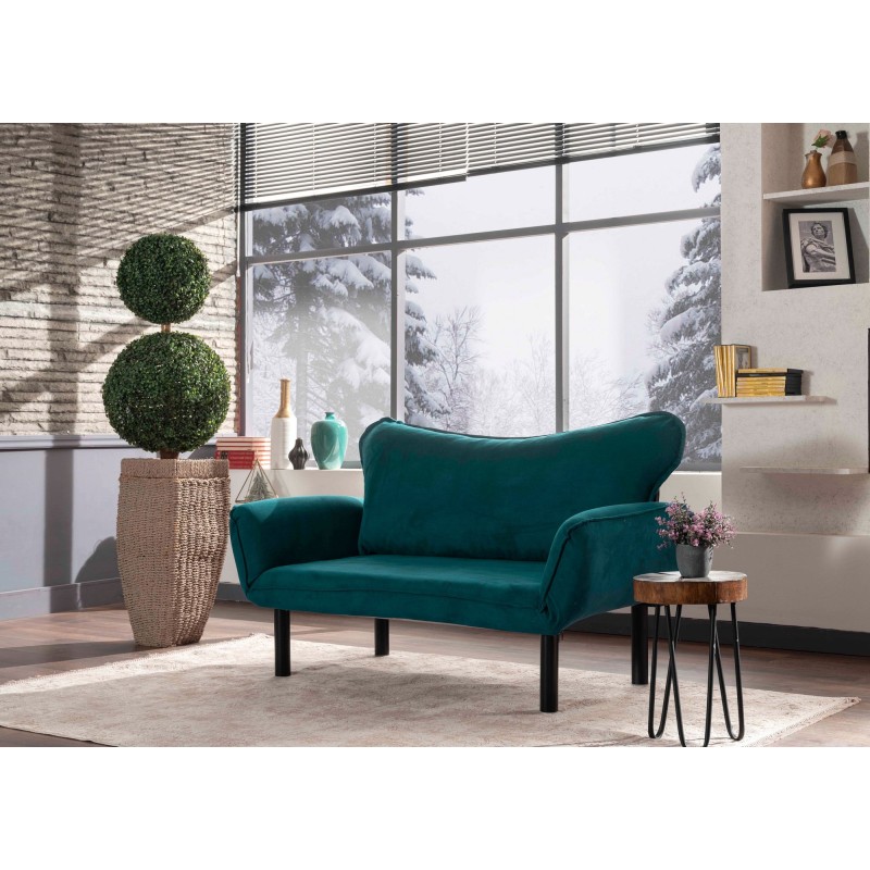 Atelier del Sofa 2-Seat Sofa-Bed Chatto - Petrol Blue Petrol Blue