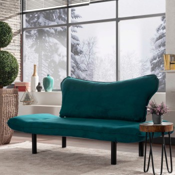 2-Seat Sofa-Bed Chatto - Petrol Blue Petrol Blue