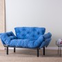 Διθέσιος Καναπές Κρεβάτι - Nitta -Χρώμα Μπλε - 155x70x85εκ