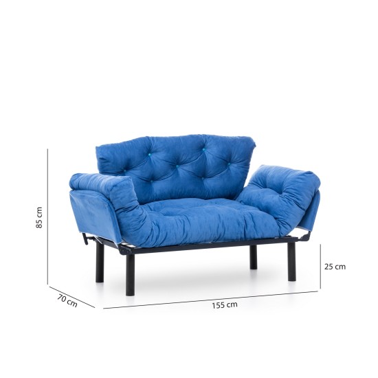 Διθέσιος Καναπές Κρεβάτι - Nitta -Χρώμα Μπλε - 155x70x85εκ Διθέσιος Καναπές Κρεβάτι - Nitta -Χρώμα Μπλε - 155x70x85εκ