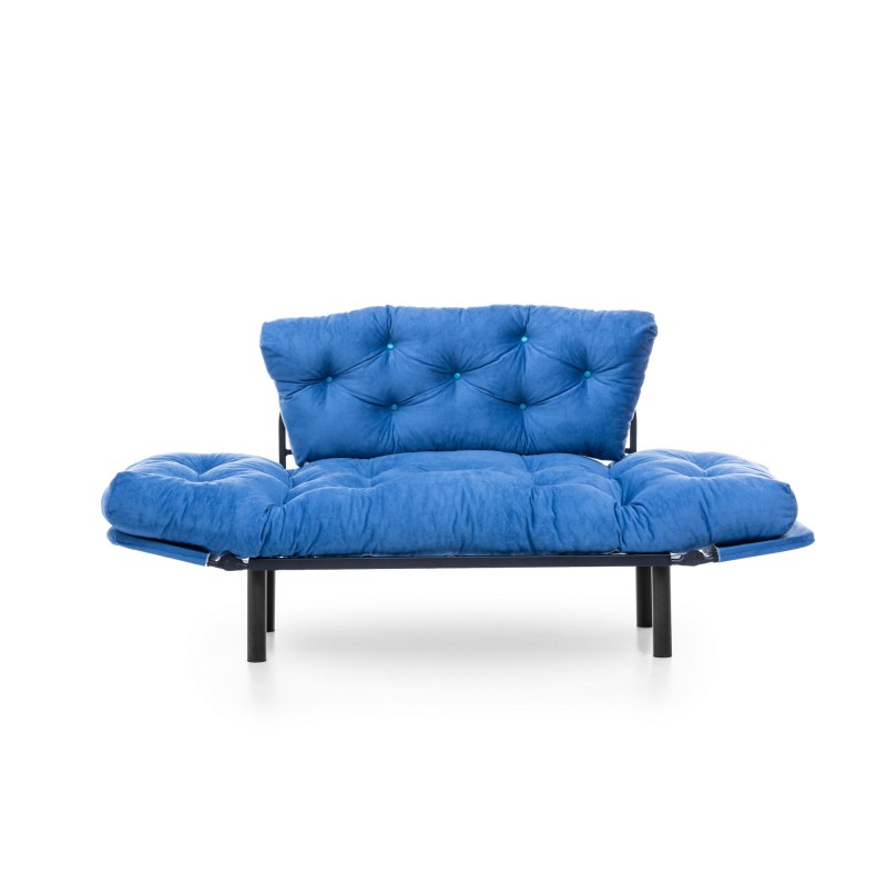 Διθέσιος Καναπές Κρεβάτι - Nitta -Χρώμα Μπλε - 155x70x85εκ