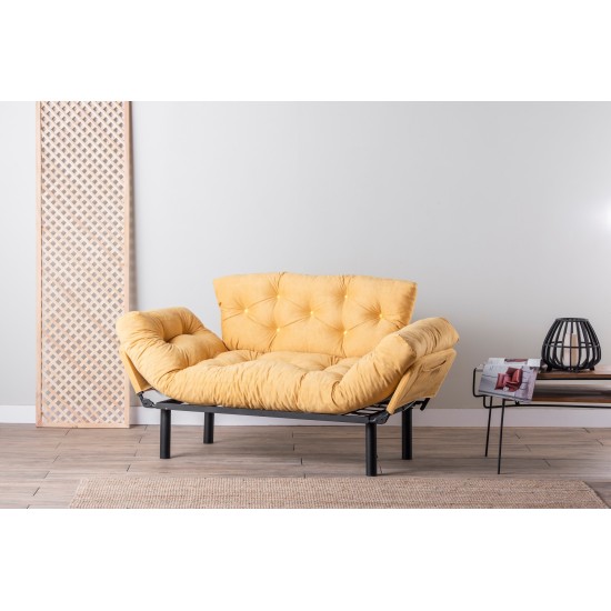 2-Seat Sofa-Bed Nitta - Mustard Mustard Atelier del Sofa 2-Seat Sofa-Bed Nitta - Mustard Mustard
