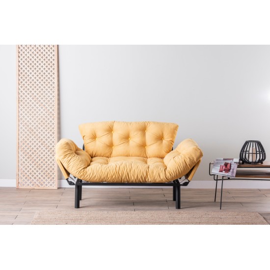 2-Seat Sofa-Bed Nitta - Mustard Mustard Atelier del Sofa 2-Seat Sofa-Bed Nitta - Mustard Mustard
