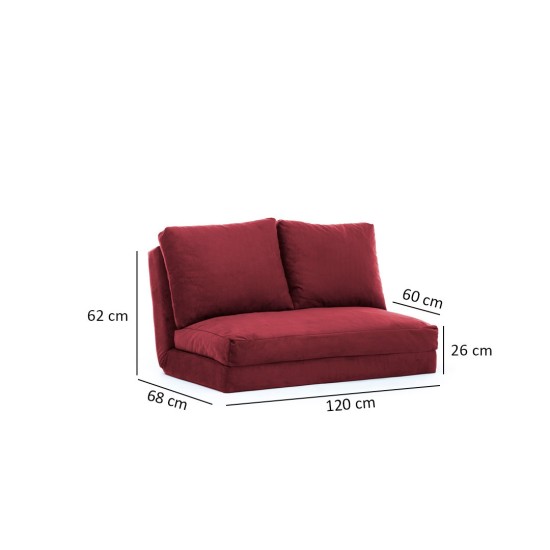 Διθέσιος Καναπές Κρεβάτι - Taida - Χρώμα Maroon - 120x68x26εκ Διθέσιος Καναπές Κρεβάτι - Taida - Χρώμα Maroon - 120x68x26εκ