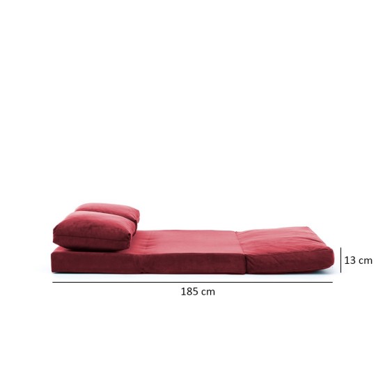 Διθέσιος Καναπές Κρεβάτι - Taida - Χρώμα Maroon - 120x68x26εκ Διθέσιος Καναπές Κρεβάτι - Taida - Χρώμα Maroon - 120x68x26εκ