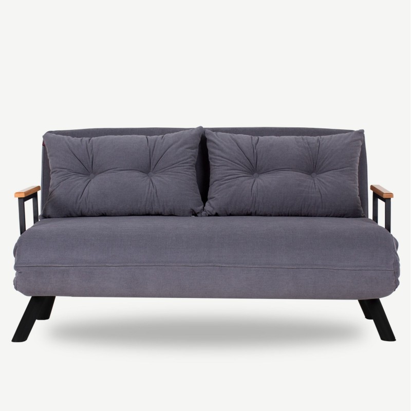 Καναπές Κρεβάτι Διθέσιος - Sando 2 - Χρώμα Γκρι - 133x50x45εκ