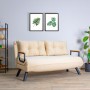 Καναπές Κρεβάτι Διθέσιος - Sando 2 - Χρώμα Cream - 133x50x45εκ