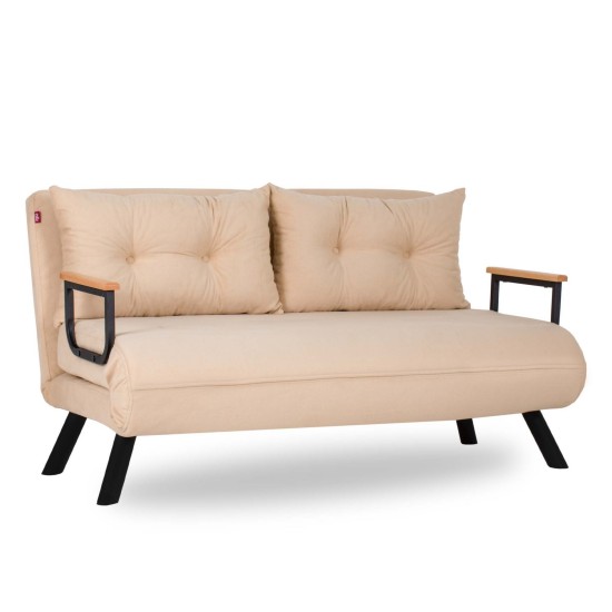 Καναπές Κρεβάτι Διθέσιος - Sando 2 - Χρώμα Cream - 133x50x45εκ