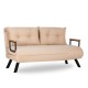 Καναπές Κρεβάτι Διθέσιος - Sando 2 - Χρώμα Cream - 133x50x45εκ