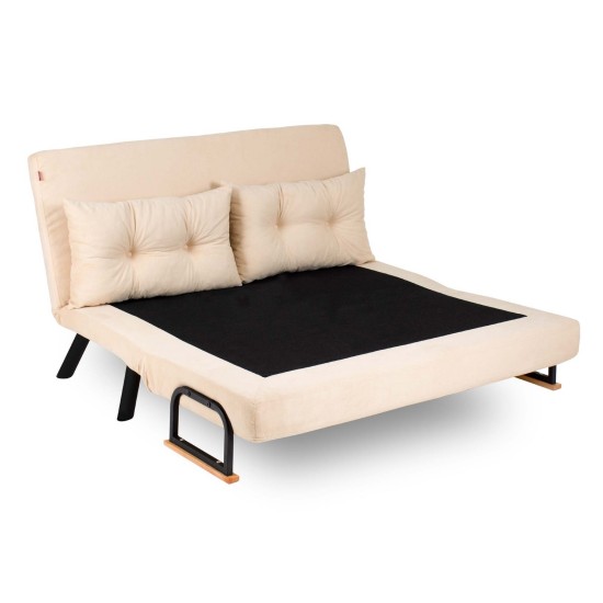 Καναπές Κρεβάτι Διθέσιος - Sando 2 - Χρώμα Cream - 133x50x45εκ