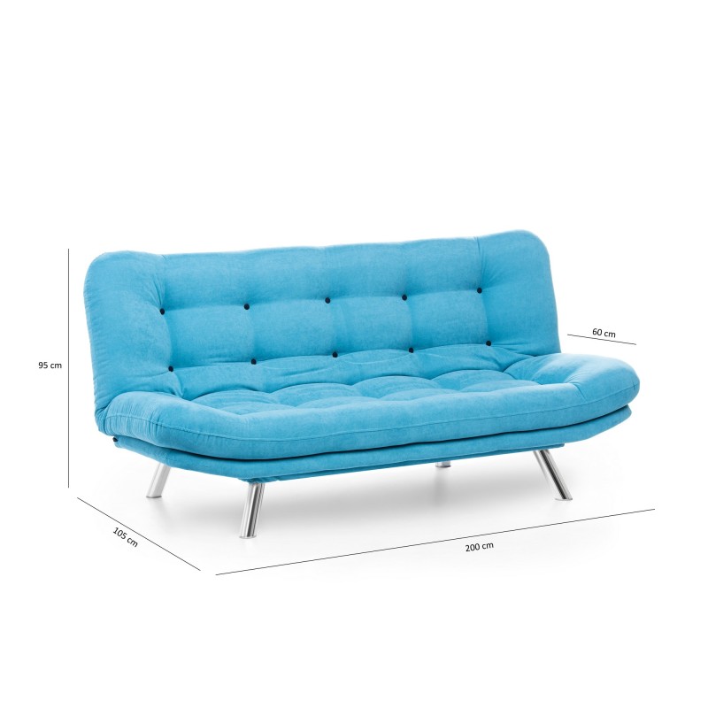3-Seat Sofa-Bed Misa Sofabed - Turquoise Turquoise
