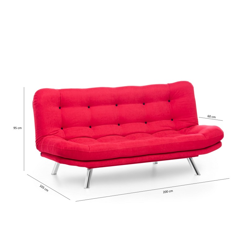 3-Seat Sofa-Bed Misa Sofabed - Red Red
