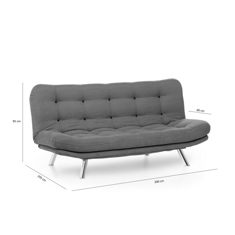 Atelier del Sofa 3-Seat Sofa-Bed Misa Sofabed - Grey Grey