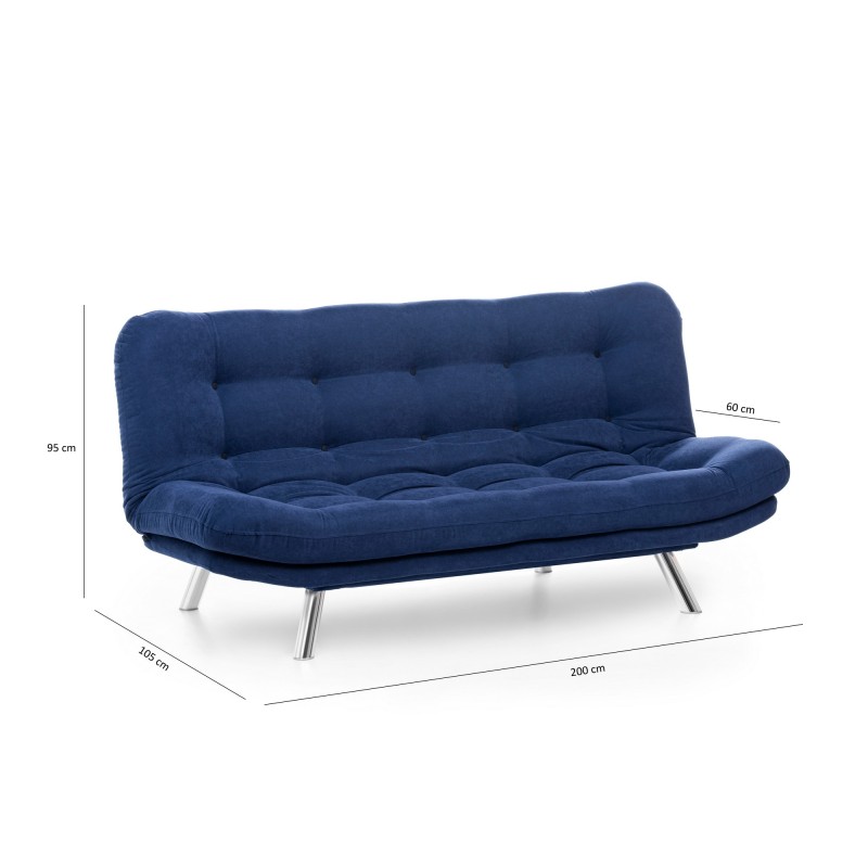 3-Seat Sofa-Bed Misa Sofabed - Navy Blue Navy Blue