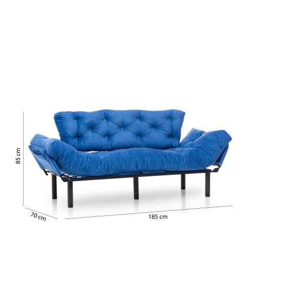 Τριθέσιος Καναπές Κρεβάτι - Nitta Triple - Χρώμα Μπλε - 185x70x85εκ Τριθέσιος Καναπές Κρεβάτι - Nitta Triple - Χρώμα Μπλε - 185x70x85εκ