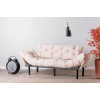 Τριθέσιος Καναπές Κρεβάτι Nitta - Χρώμα Cream - 185x70x85εκ