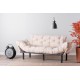 Τριθέσιος Καναπές Κρεβάτι Nitta - Χρώμα Cream - 185x70x85εκ