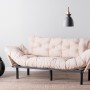 Τριθέσιος Καναπές Κρεβάτι Nitta - Χρώμα Cream - 185x70x85εκ