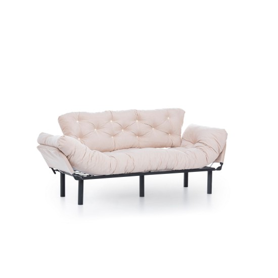 Τριθέσιος Καναπές Κρεβάτι Nitta - Χρώμα Cream - 185x70x85εκ