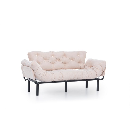 Τριθέσιος Καναπές Κρεβάτι Nitta - Χρώμα Cream - 185x70x85εκ