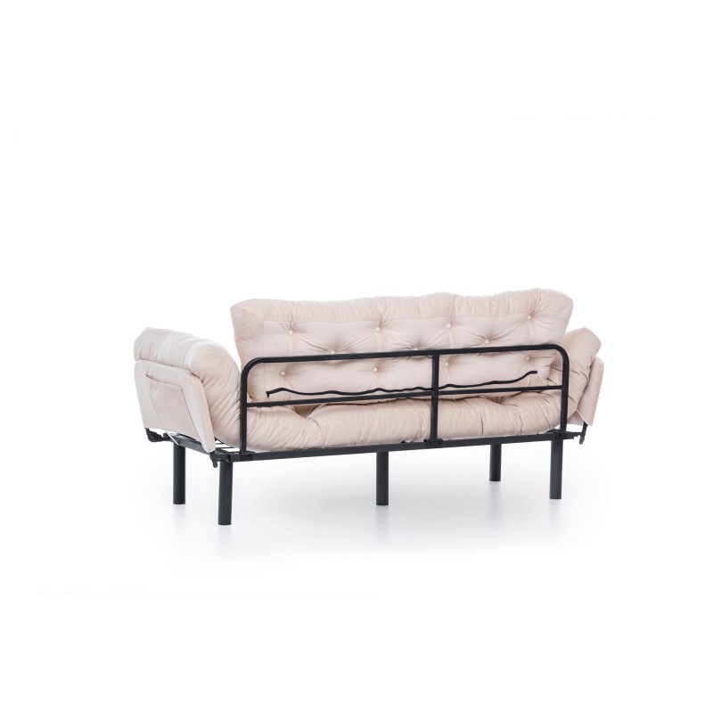 Τριθέσιος Καναπές Κρεβάτι Nitta - Χρώμα Cream - 185x70x85εκ