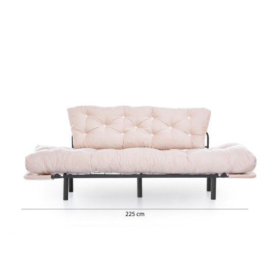 Τριθέσιος Καναπές Κρεβάτι Nitta - Χρώμα Cream - 185x70x85εκ