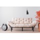 Τριθέσιος Καναπές Κρεβάτι Nitta - Χρώμα Cream - 185x70x85εκ