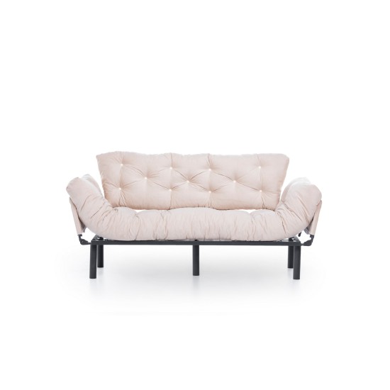 Τριθέσιος Καναπές Κρεβάτι Nitta - Χρώμα Cream - 185x70x85εκ