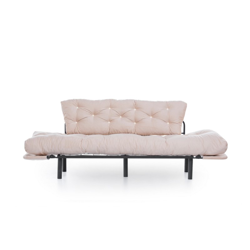 Τριθέσιος Καναπές Κρεβάτι Nitta - Χρώμα Cream - 185x70x85εκ