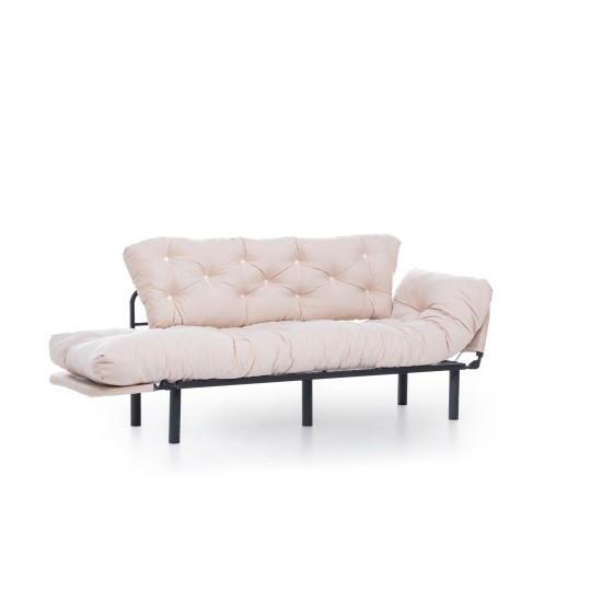 Τριθέσιος Καναπές Κρεβάτι Nitta - Χρώμα Cream - 185x70x85εκ