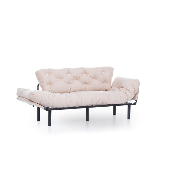 Τριθέσιος Καναπές Κρεβάτι Nitta - Χρώμα Cream - 185x70x85εκ