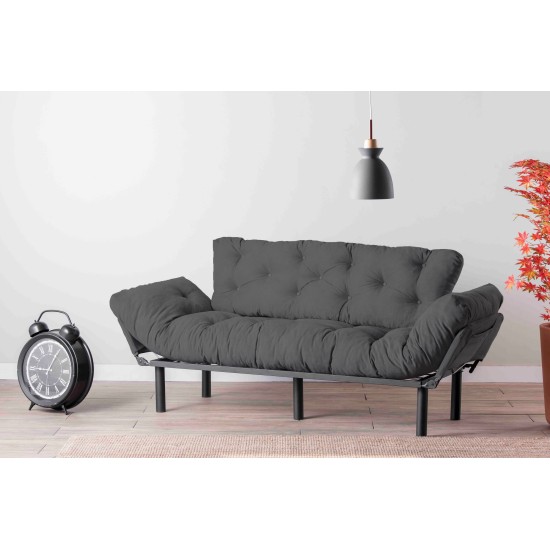 Καναπές Κρεβάτι 3θέσιος Nitta Triple - Χρώμα Γκρι - 185x70x85εκ