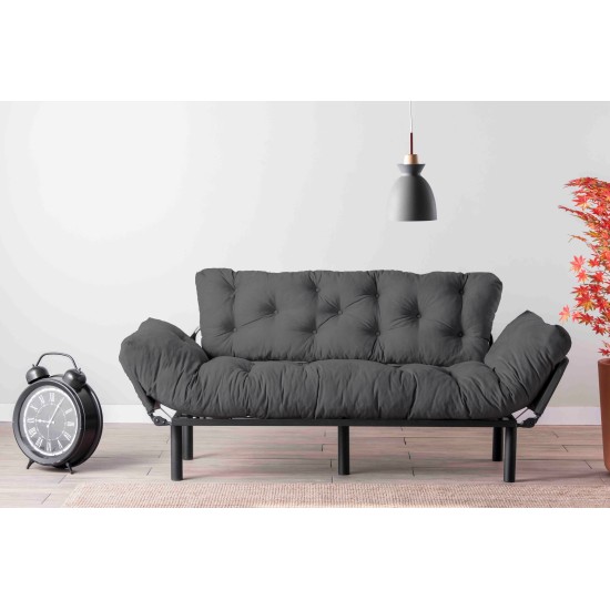 Καναπές Κρεβάτι 3θέσιος Nitta Triple - Χρώμα Γκρι - 185x70x85εκ