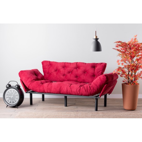 Τριθέσιος Καναπές Κρεβάτι - Nitta Triple - Χρώμα Maroon - 185x70x85εκ Τριθέσιος Καναπές Κρεβάτι - Nitta Triple - Χρώμα Maroon - 185x70x85εκ