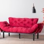 Τριθέσιος Καναπές Κρεβάτι - Nitta Triple - Χρώμα  Maroon - 185x70x85εκ