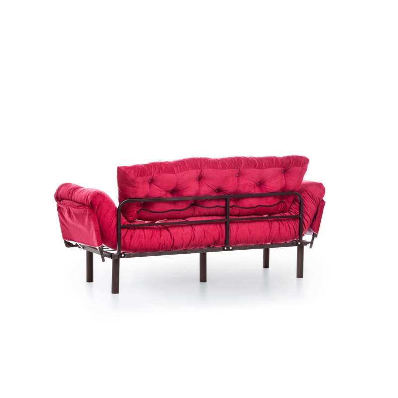 Τριθέσιος Καναπές Κρεβάτι - Nitta Triple - Χρώμα  Maroon - 185x70x85εκ