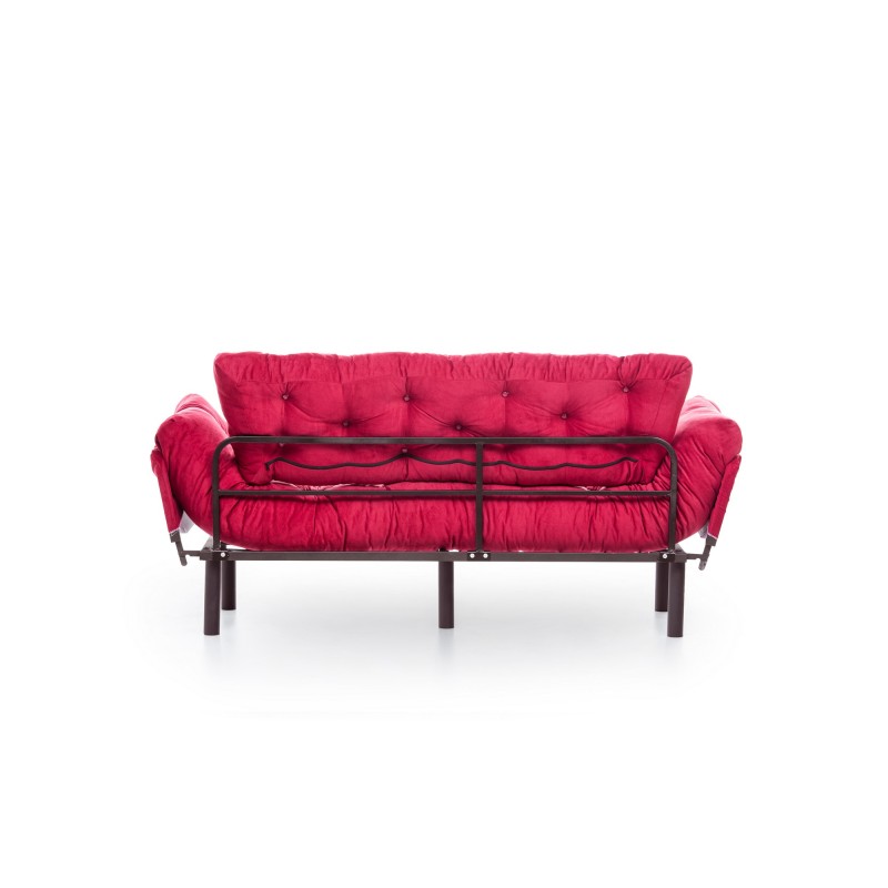 Τριθέσιος Καναπές Κρεβάτι - Nitta Triple - Χρώμα  Maroon - 185x70x85εκ