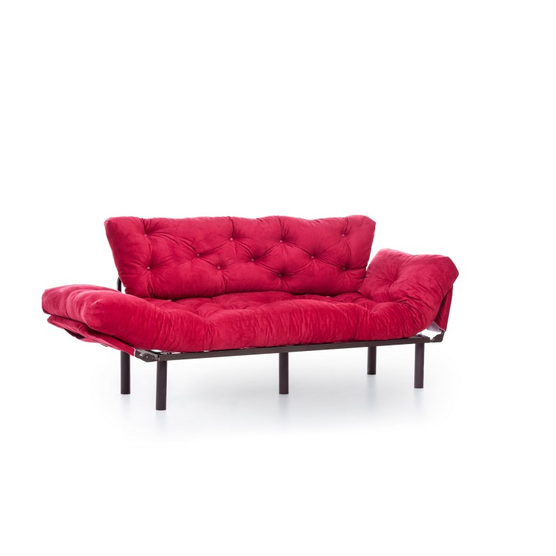 Τριθέσιος Καναπές Κρεβάτι - Nitta Triple - Χρώμα  Maroon - 185x70x85εκ