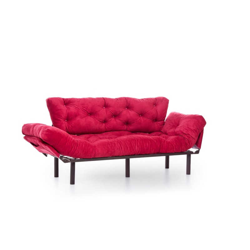 Τριθέσιος Καναπές Κρεβάτι - Nitta Triple - Χρώμα  Maroon - 185x70x85εκ