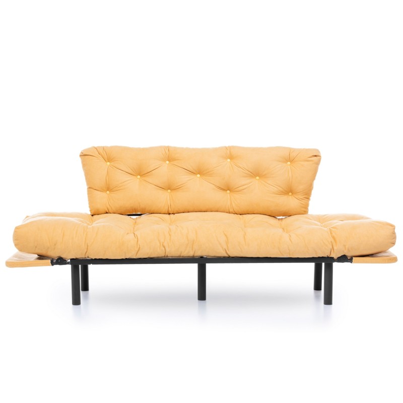Τριθέσιος Καναπές Κρεβάτι Nitta - Χρώμα Κίτρινο - 185x70x85εκ