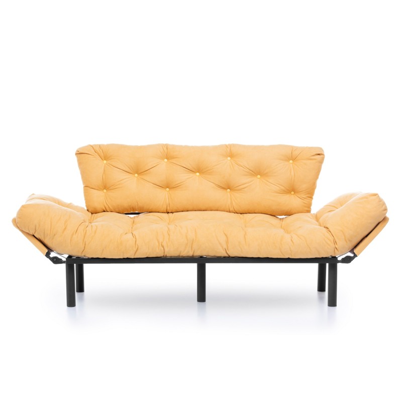Τριθέσιος Καναπές Κρεβάτι Nitta - Χρώμα Κίτρινο - 185x70x85εκ