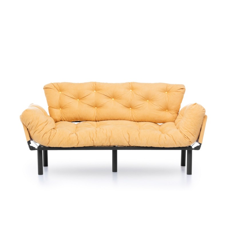 Τριθέσιος Καναπές Κρεβάτι Nitta - Χρώμα Κίτρινο - 185x70x85εκ