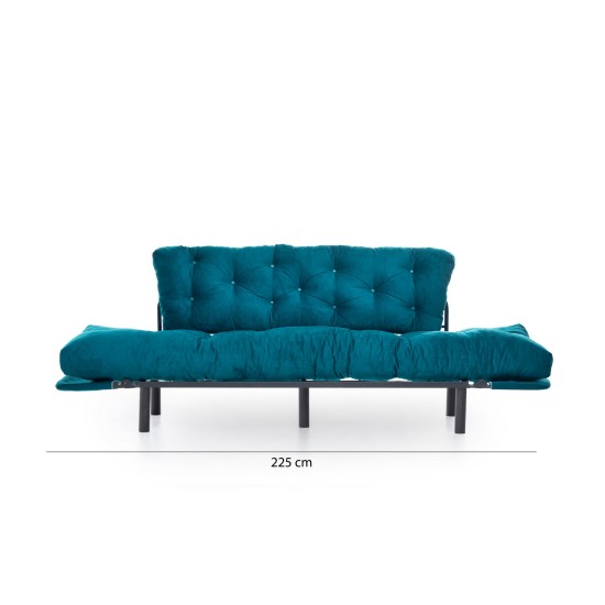 Τριθέσιος Καναπές Κρεβάτι Nitta - Χρώμα Petrol - 185x70x85εκ Τριθέσιος Καναπές Κρεβάτι Nitta - Χρώμα Petrol - 185x70x85εκ