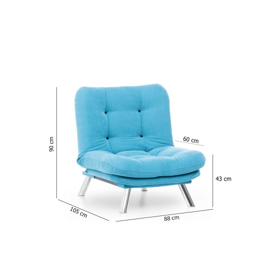 1-Seat Sofa Misa Solo - Turquoise Turquoise 1-Seat Sofa Misa Solo - Turquoise Turquoise