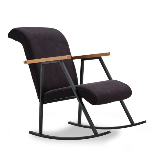 Rocking Chair Yoka - Black Black Atelier del Sofa Rocking Chair Yoka - Black Black