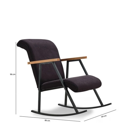Rocking Chair Yoka - Black Black Atelier del Sofa Rocking Chair Yoka - Black Black