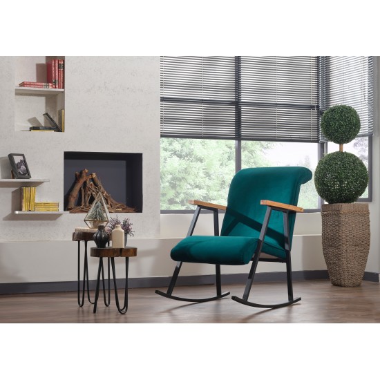 Rocking Chair Yoka - Petrol Blue Petrol Blue Atelier del Sofa Rocking Chair Yoka - Petrol Blue Petrol Blue