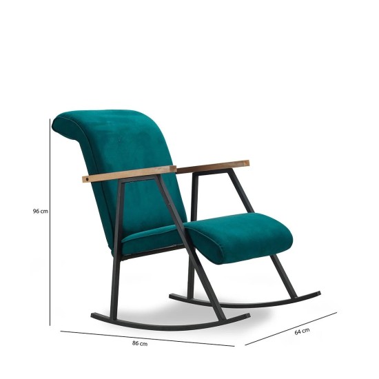 Rocking Chair Yoka - Petrol Blue Petrol Blue Atelier del Sofa Rocking Chair Yoka - Petrol Blue Petrol Blue